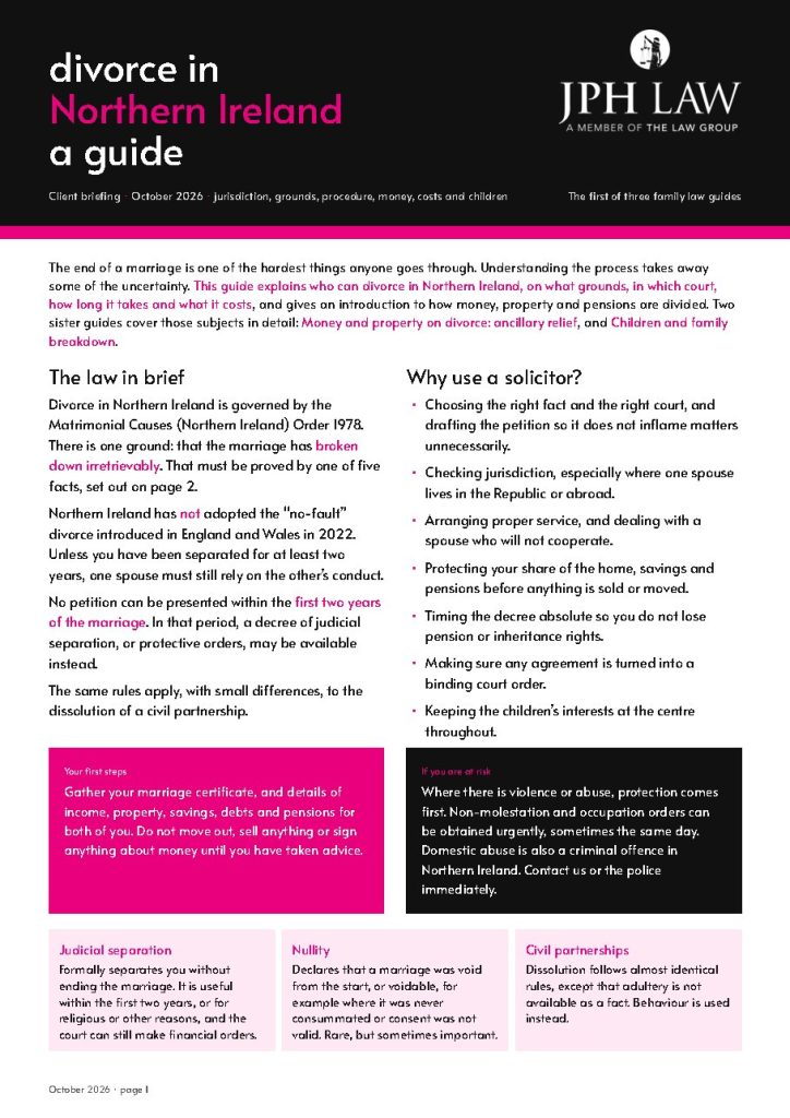 Divorce in Northern Ireland cover